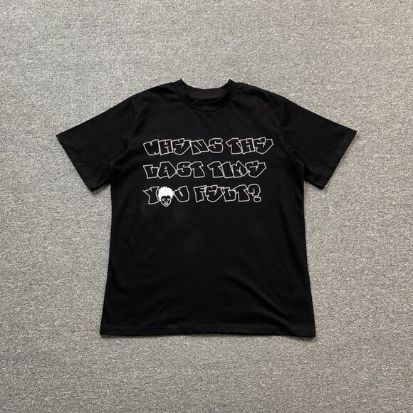 Anti Social Social Club Black T Shirt With Neon Heart Print And Fun Text
